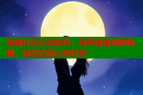 海角社区交友软件：免费语音视频畅聊，轻松匹配心动好友